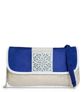 Royal Blue Velvet Designer Clutch