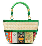 Green Velvet Sequin Studded Handbag