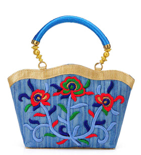 Sky Blue Art Silk Handbag