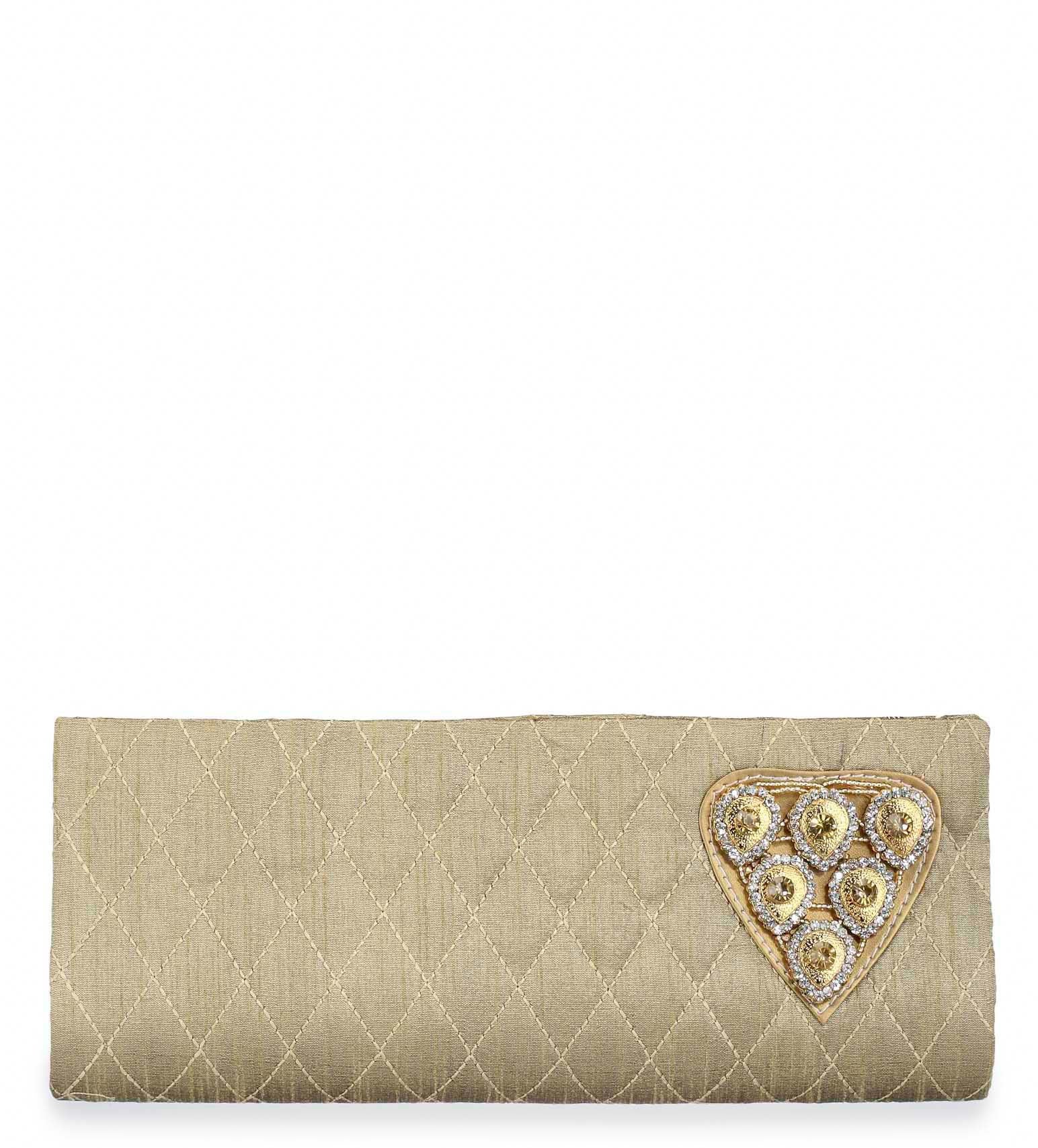 Light Brown Stone Studded Clutch