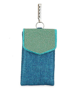 Blue Jute Designer Mobile Pouch