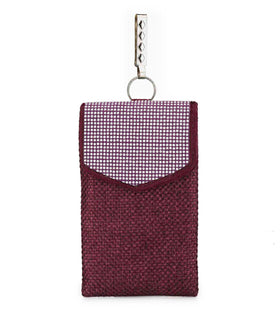 Purple Jute Designer Mobile Pouch