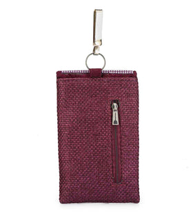 Purple Jute Designer Mobile Pouch