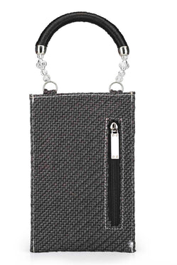 Grey Jute Mobile Pouch