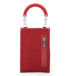 Maroon Jute Mobile Pouch