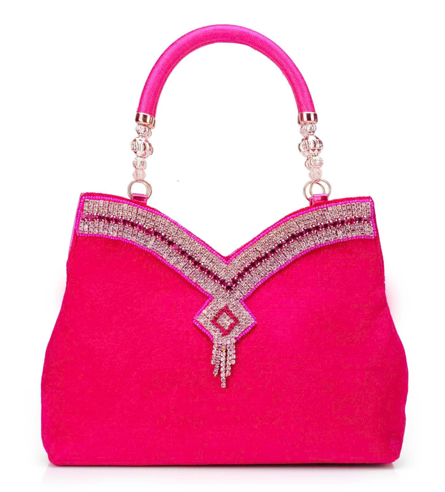 Magenta Velvet Handbag