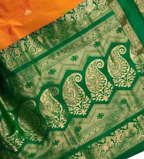 Mustard Art Kanchipuram Handloom Silk Saree