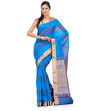 Turquoise Cotton Silk Saree