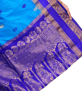 Turquoise Silk Saree