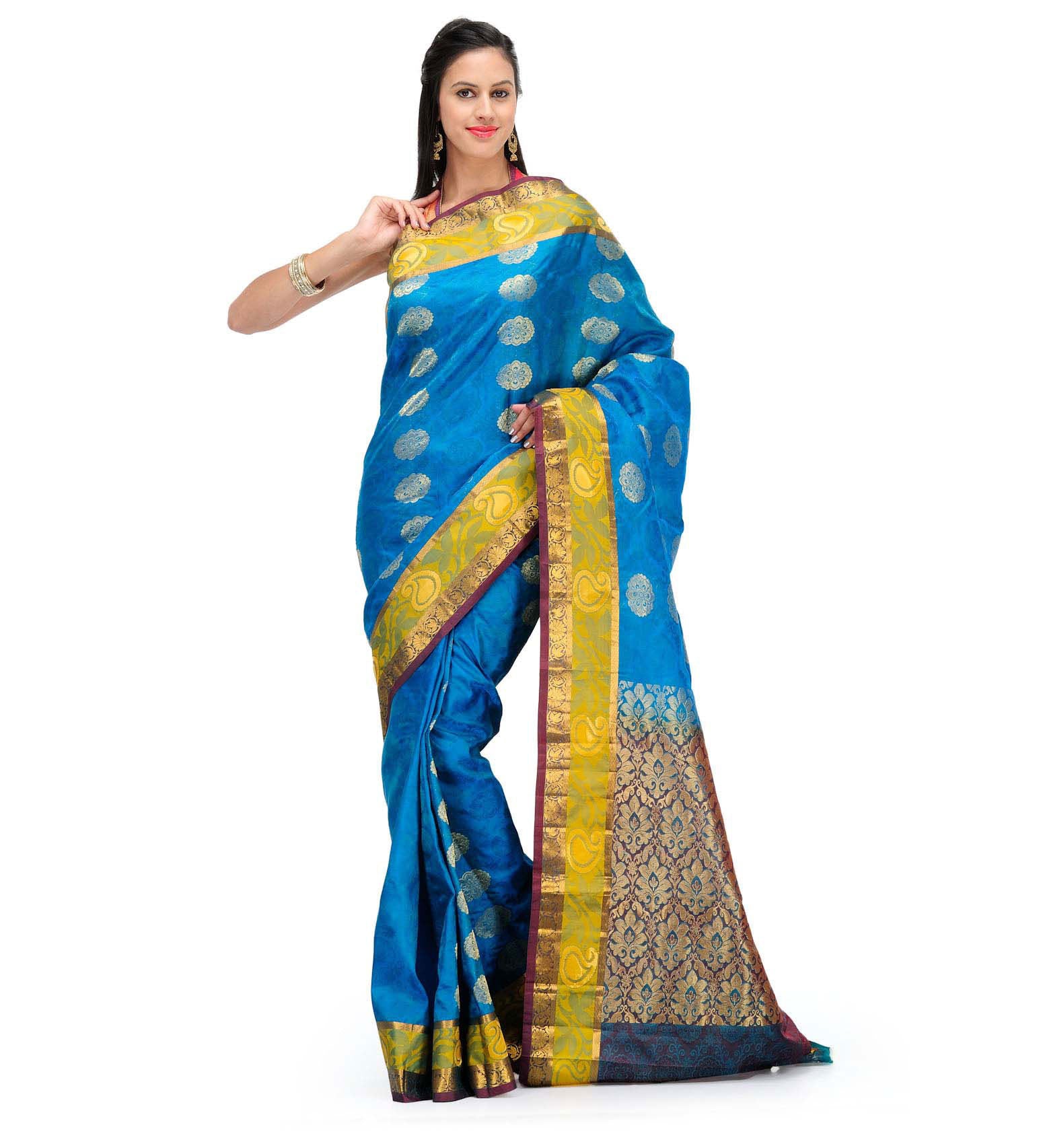 Blue Art Silk Saree