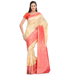 Beige Art Silk Saree