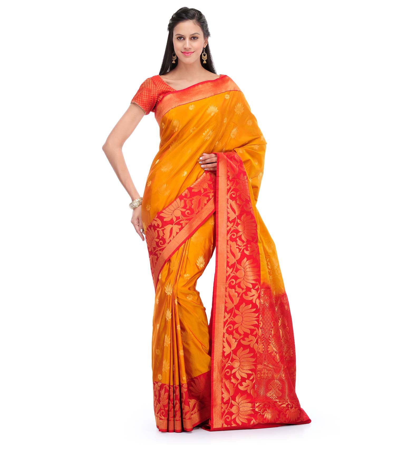 Mustard Art Silk Saree