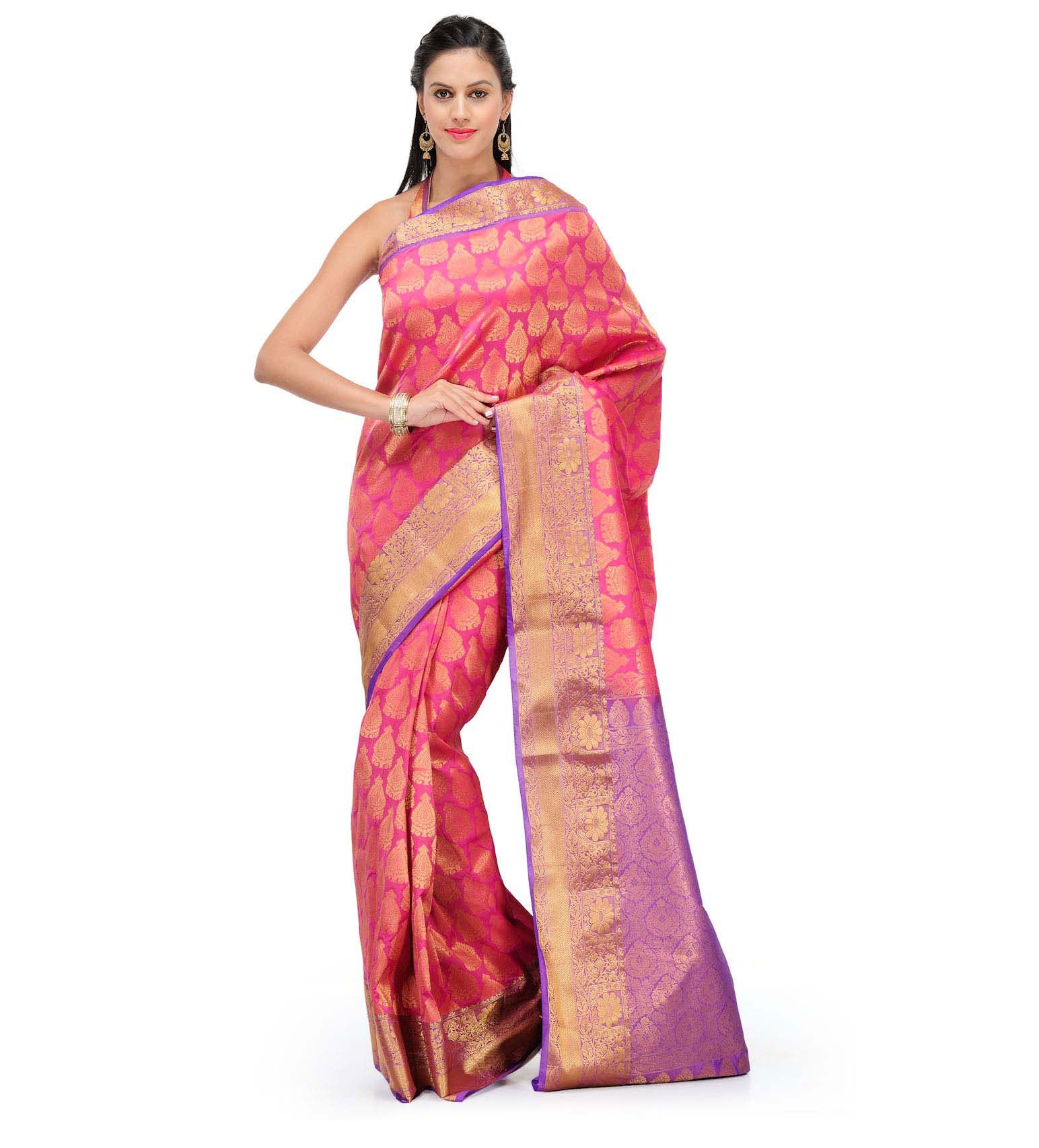 Magenta Upada Silk Saree