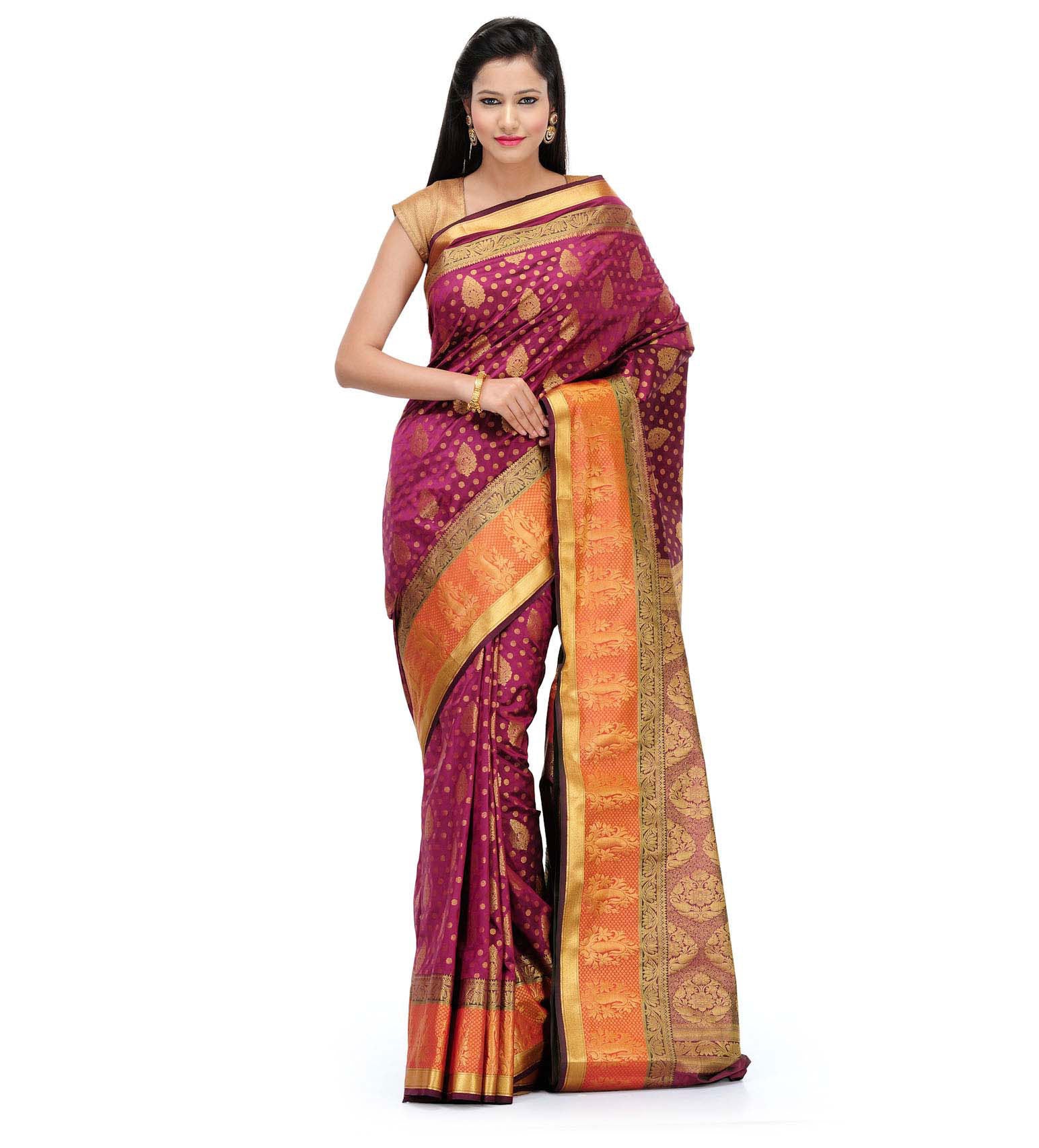 Purple Art Silk Saree