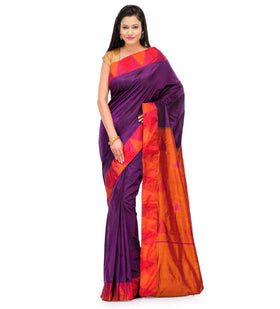 Violet Silk Saree