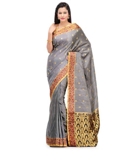 Grey Silk Saree