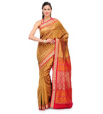 Mustard Bomkai Silk Saree