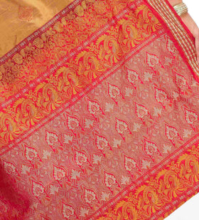 Mustard Bomkai Silk Saree