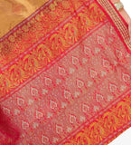 Mustard Bomkai Silk Saree