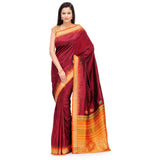 Maroon Bomkai Silk Saree