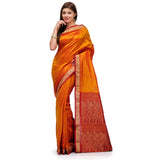 Mustard Bomkai Silk Saree