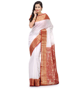 White Silk Saree