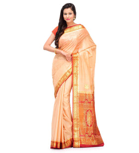 Beige Silk Saree