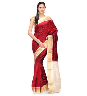 Maroon Silk Saree