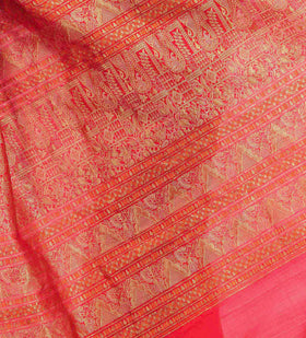 Fawn Bomkai Silk Saree