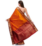 Mustard Silk Saree with Zari Border