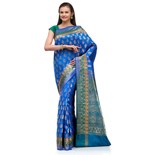 Blue Art Silk Upada Saree