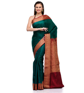 Dark Green Silk Saree