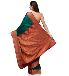 Dark Green Silk Saree