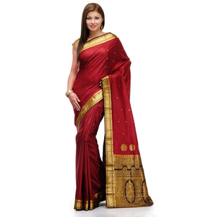 Maroon Silk Saree