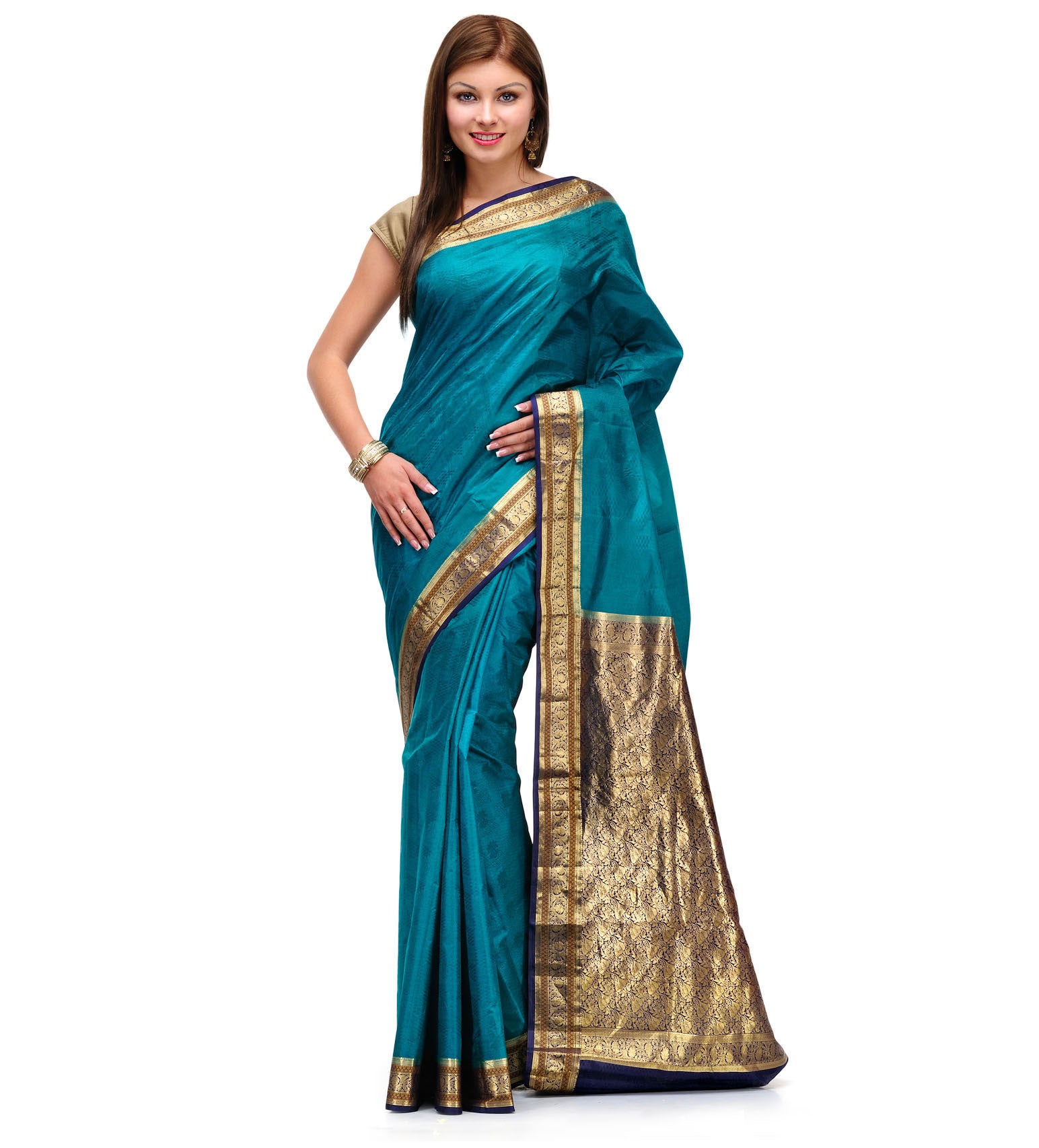 Azure Blue Silk Saree