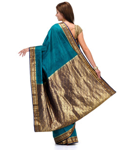 Azure Blue Silk Saree