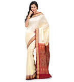 Beige Bomkai Silk Saree