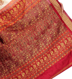 Beige Bomkai Silk Saree