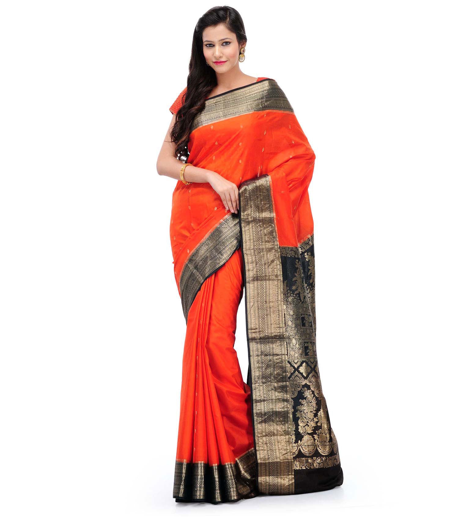 Orange Silk Saree