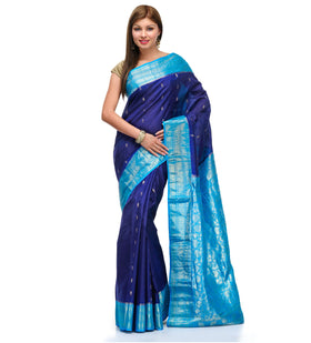 Navy Blue Silk Saree