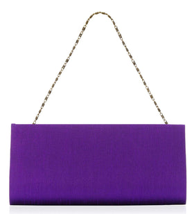 Violet Art Silk Stone Studded Clutch