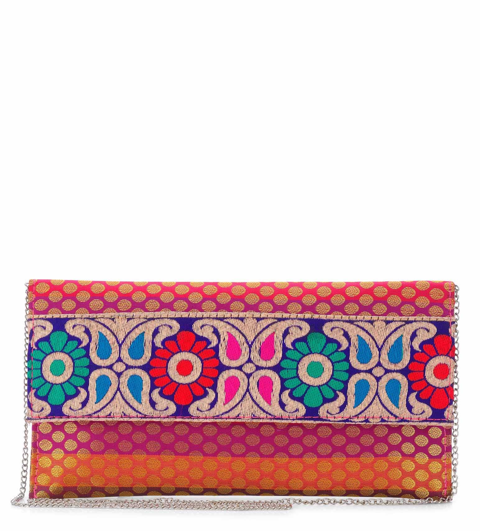 Multi-Color Brocade Clutch