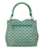 Green Brocade Stone Studded Handbag