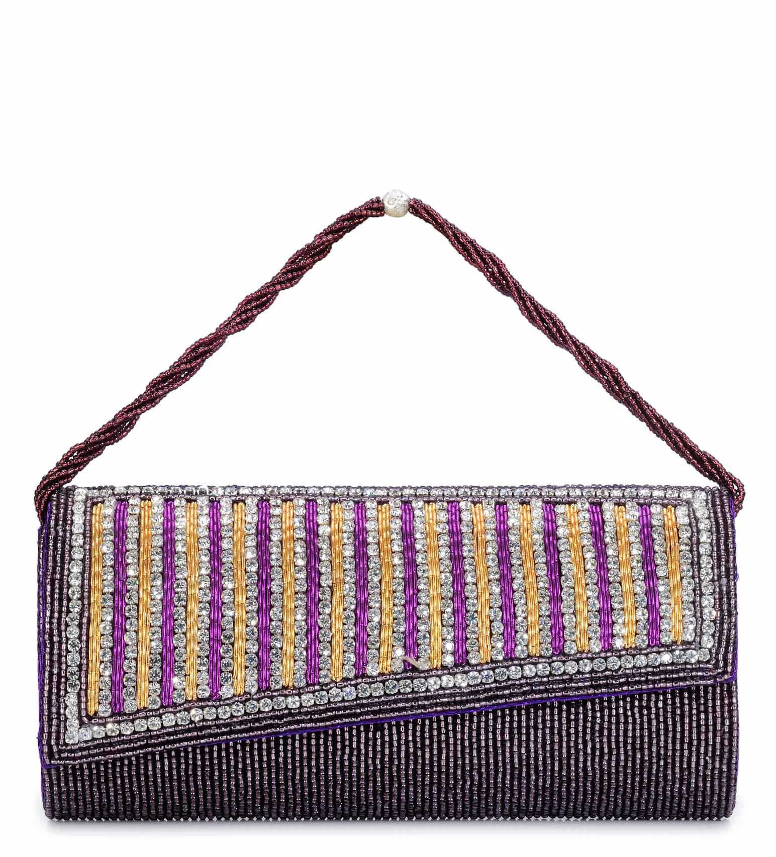 Violet Stone Studded Clutch