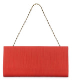 Red Art Silk Stone Studded Clutch