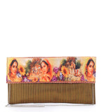 Copper Brocade Printed Clutch