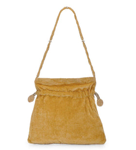 Golden Velvet Beaded Potli Bag