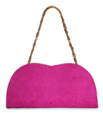 Magenta Velvet Beaded Clutch