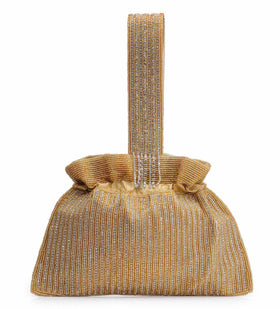 Golden Satin Stone Studded Potli Bag