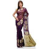 Violet Supernet Banarasi Saree